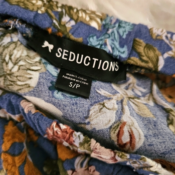 Seductions Floral Strapless Asymmetrical Ruffle Summer Dress - Picture 4 of 5